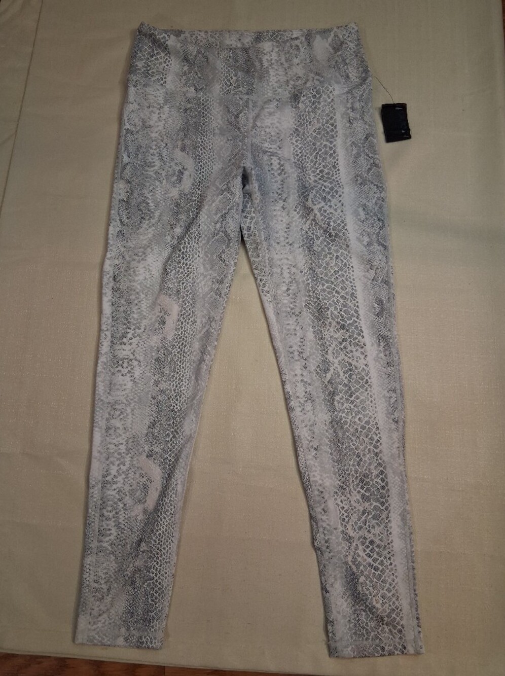 Mono B Light Gray Snake-Print Leggings
